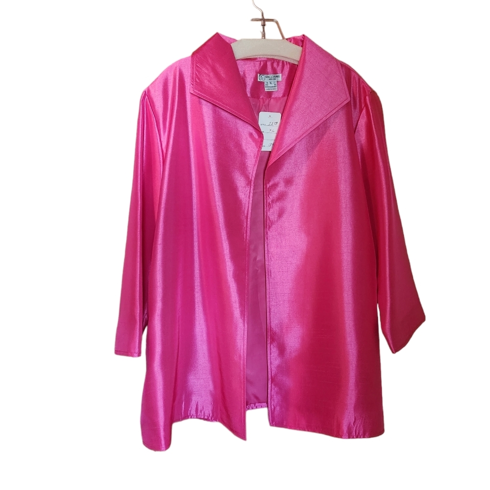 Grace Chaung New York hot pink shimmering jacket. XL